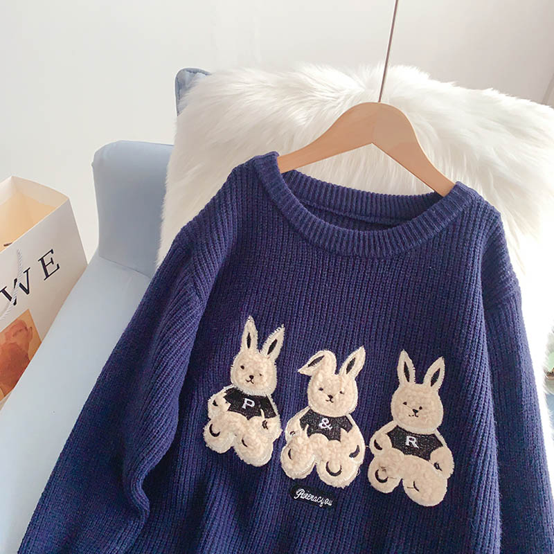 Cute Japanese cartoon sweater lazy wind sweater  5146