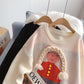 Cute three-dimensional braided cartoon little girl sweater  5141