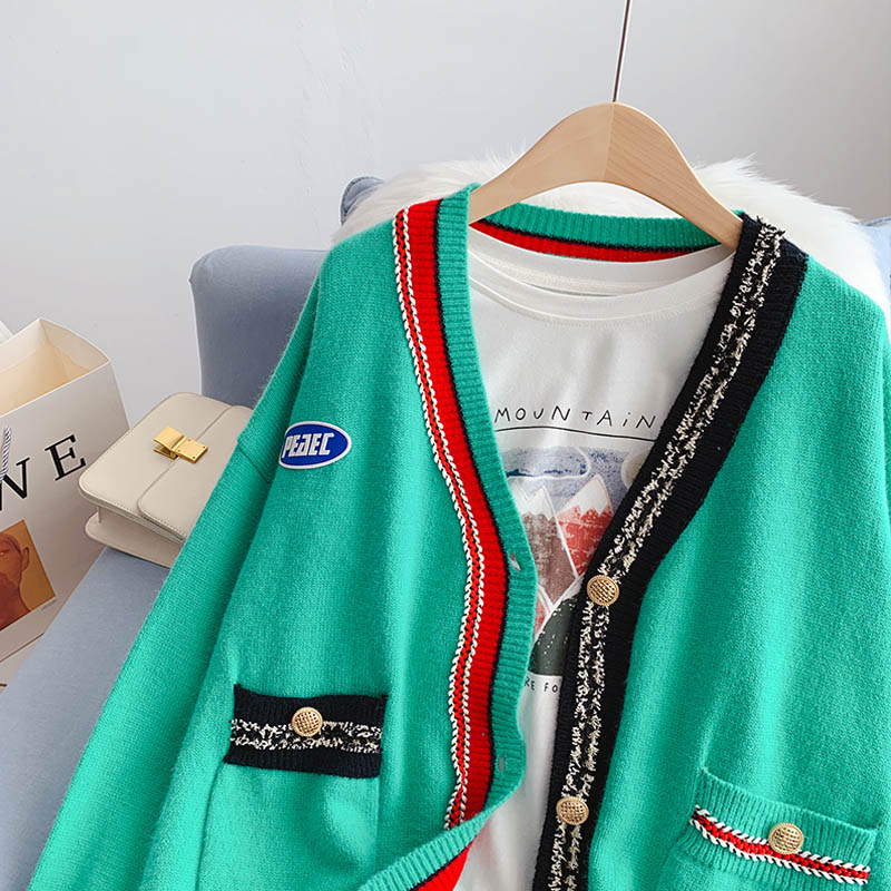 New Vintage college style sweater coat women  5122