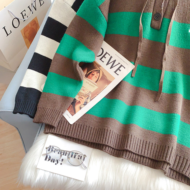 Striped Hoodie sweater sweater striped Hoodie sweater  5192