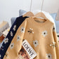 Vintage flower sweater round neck jacquard sweater 5207