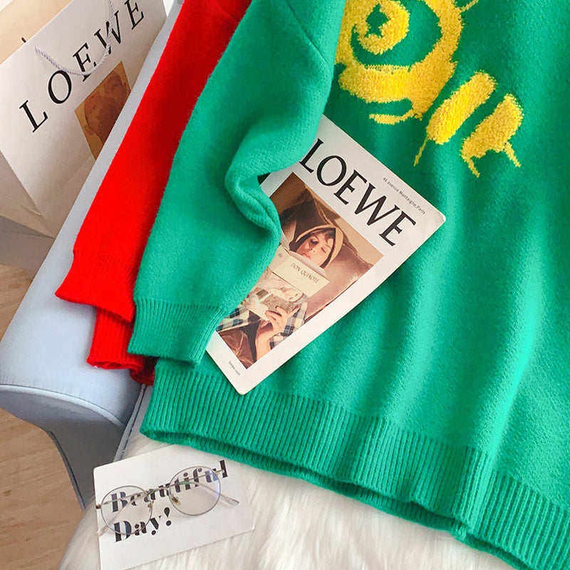 Loose pullover, wearing a lazy and foreign style sweater  5261