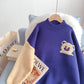 Little bear sweater soft waxy Pullover aging foreign style fried street girl  5237
