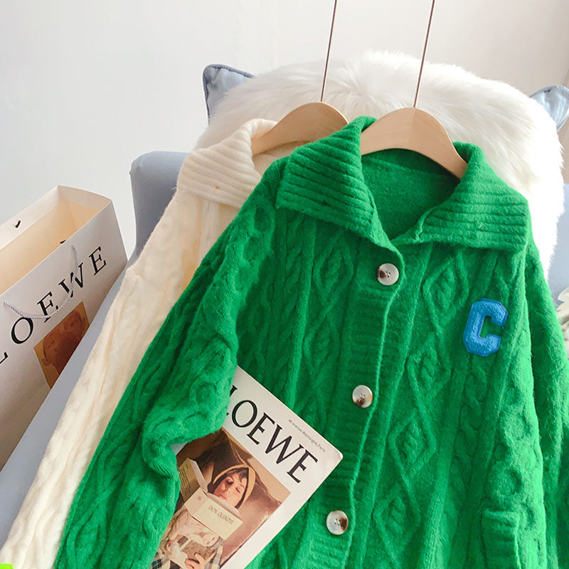 Vintage Twist roter Pullover Mantel Strickjacke 5263