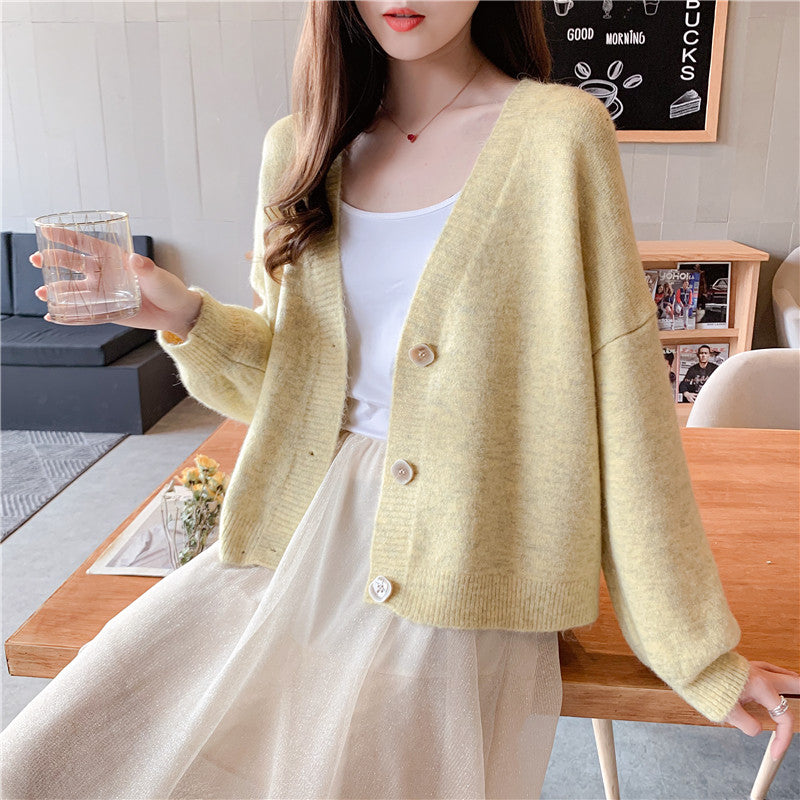 Small fresh knitted cardigan foreign coat  5269