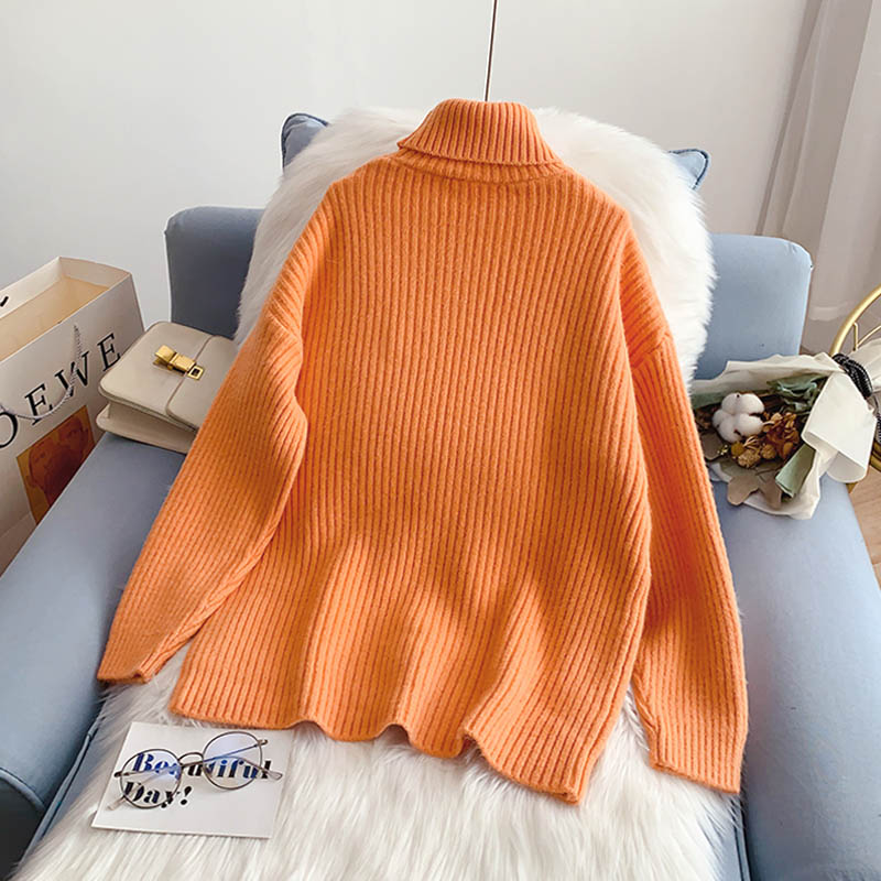 High neck sweater candy color versatile thin Korean bottomed shirt  5236