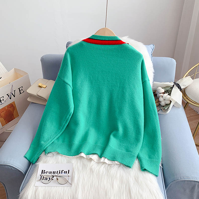 New Vintage college style sweater coat women  5122