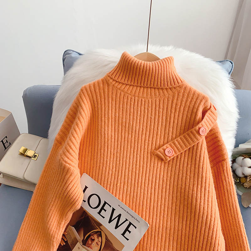 High neck sweater candy color versatile thin Korean bottomed shirt  5236