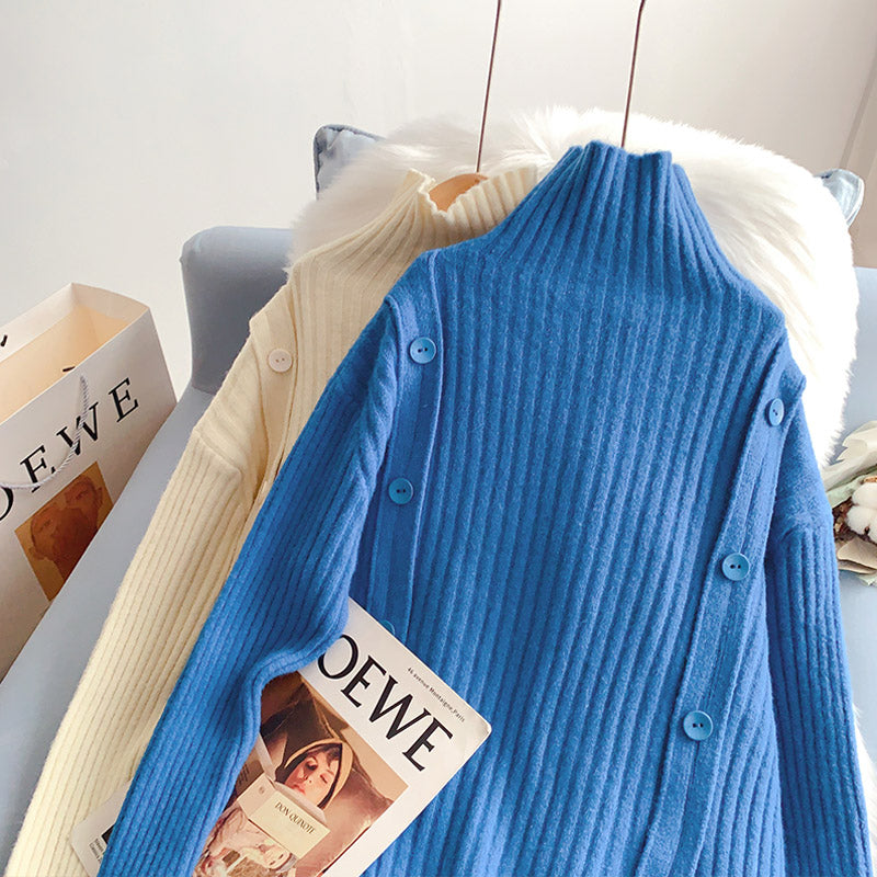 Vintage high neck button cardigan sweater  5138