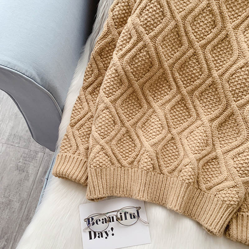 Vintage twist turtleneck sweater with Knitted Top  5108