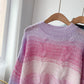 Gestrickter Mohair-Pullover mit Farbverlauf in weicher, wachsartiger Farbe 5078