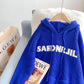 Klein Blue loose hooded sweater sweater  5076