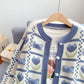 Soft milk blue sweater new knitted coat  5067