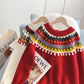 Japanese retro Christmas red sweater female Pullover  5068