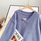 V-neck Pullover Sweater women's design sense niche sweater top  5092