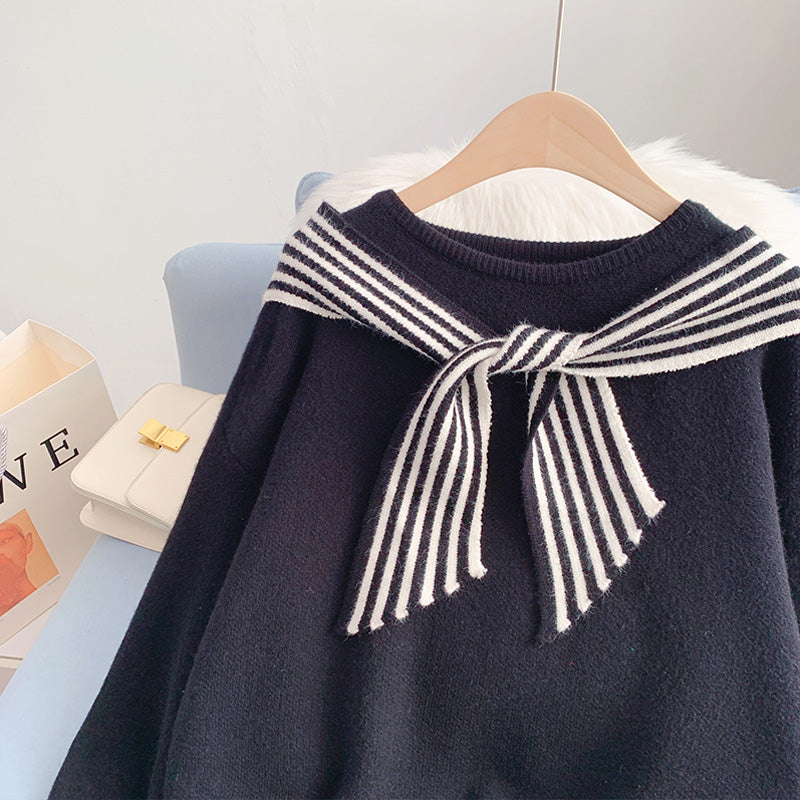 Pull ample de style universitaire pour femme 5090