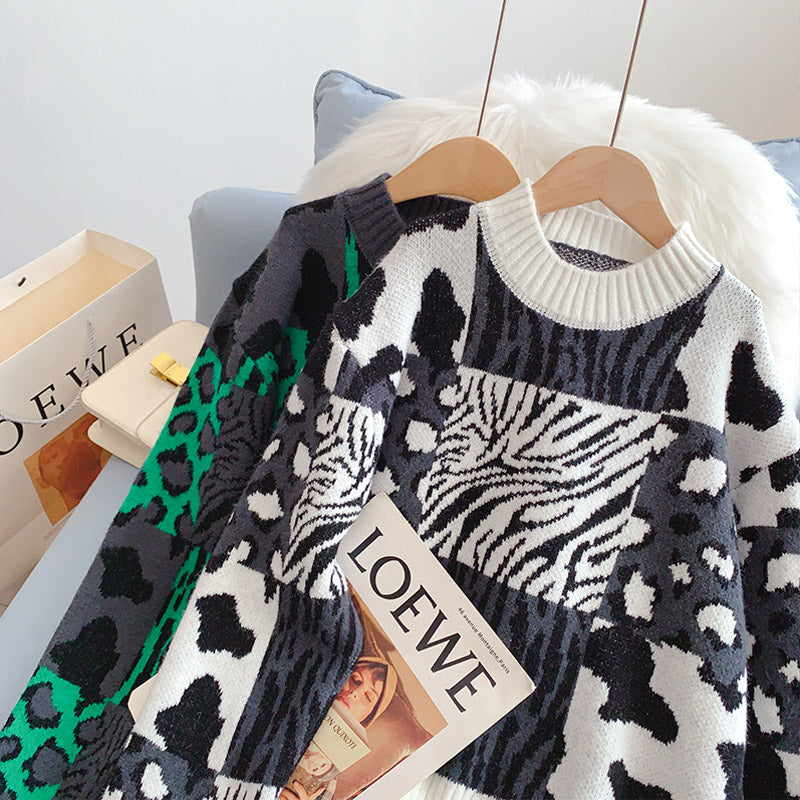 Fashion leopard pattern foreign style street top  5093