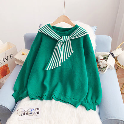 Pull ample de style universitaire pour femme 5090