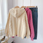 Knitted hooded twist sweater coat women's cardigan  5049