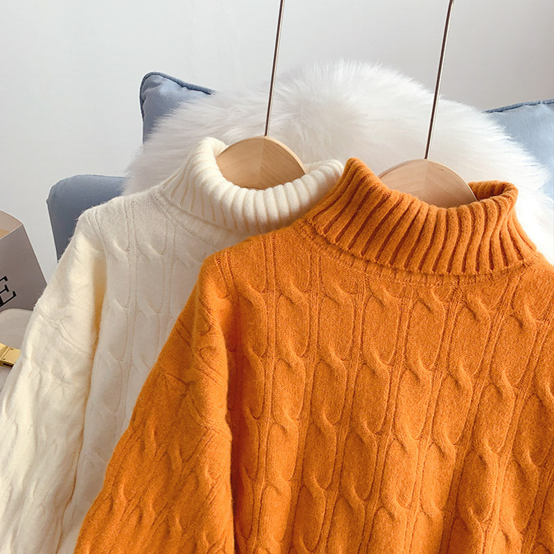 High neck twist sweater versatile bottomed sweater top  4955