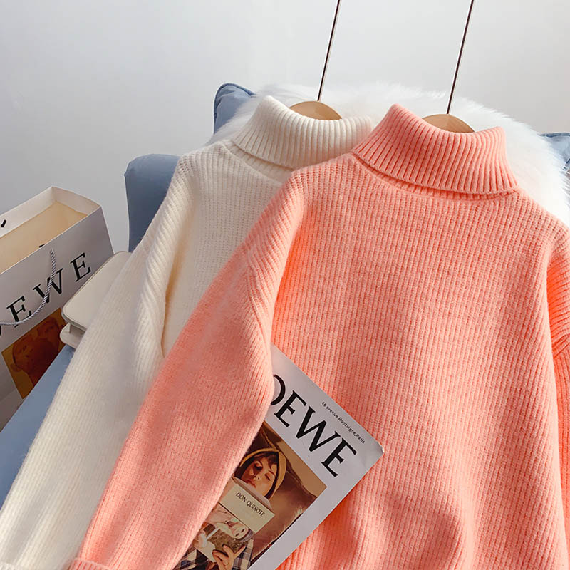 Candy color turtleneck sweater new sweater top  4950