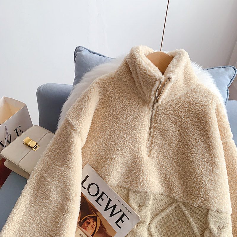 Lammwolle genähter Pullover Pullover Pullover Jacke 4974