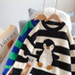 Japanese cute cartoon little penguin stripe lazy wind top  4984