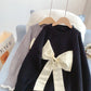 Bow sweater lazy knit bottomed shirt  5004