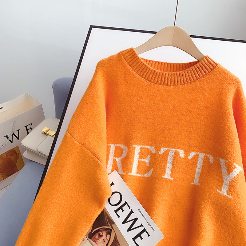 Sweater sweater lazy wind sweater top  4973