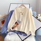 V-neck Pullover Sweater women's design sense niche sweater top  5092