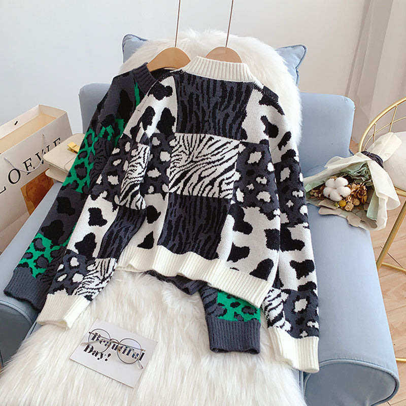 Fashion leopard pattern foreign style street top  5093