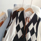Vintage Lingge overlapping knitted vest  5026