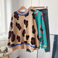 Leopard Pullover Damenmode locker Pullover Pullover 5086