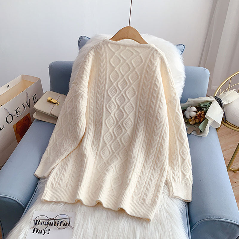 Medium length sweater lazy style sweater top  4960