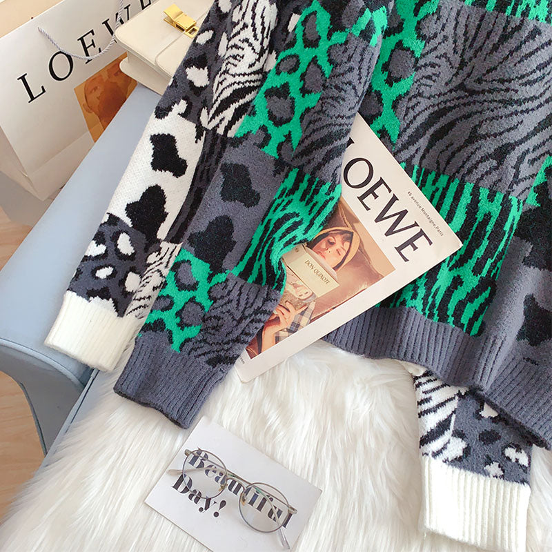 Fashion leopard pattern foreign style street top  5093