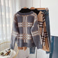 Vintage Plaid half high neck sweater  5033