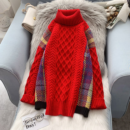 Pull col montant ample style rétro paresseux 5018