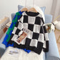 Karierter Pullover mit Kontrastmuster Lazy Wind 5063