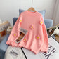 Design sense niche Japanese cute three-dimensional flower sweater  5081