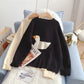 Pull brodé japonais à motif de canard 5099
