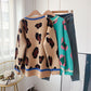 Leopard Pullover Damenmode locker Pullover Pullover 5086