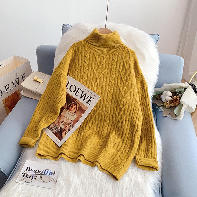 Vintage twist turtleneck sweater bottomed shirt  5012