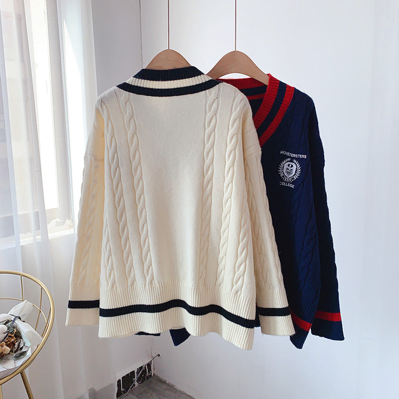 Japanese college style loose Pullover Sweater sweater top  5031