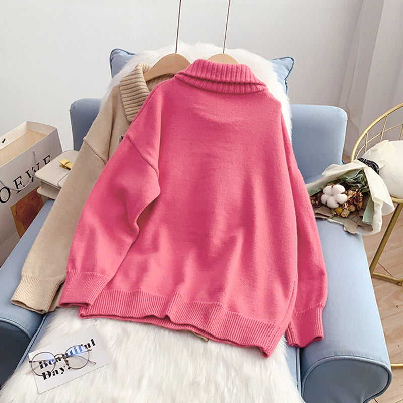 Pull col montant zippé design féminin sense minorité 4985