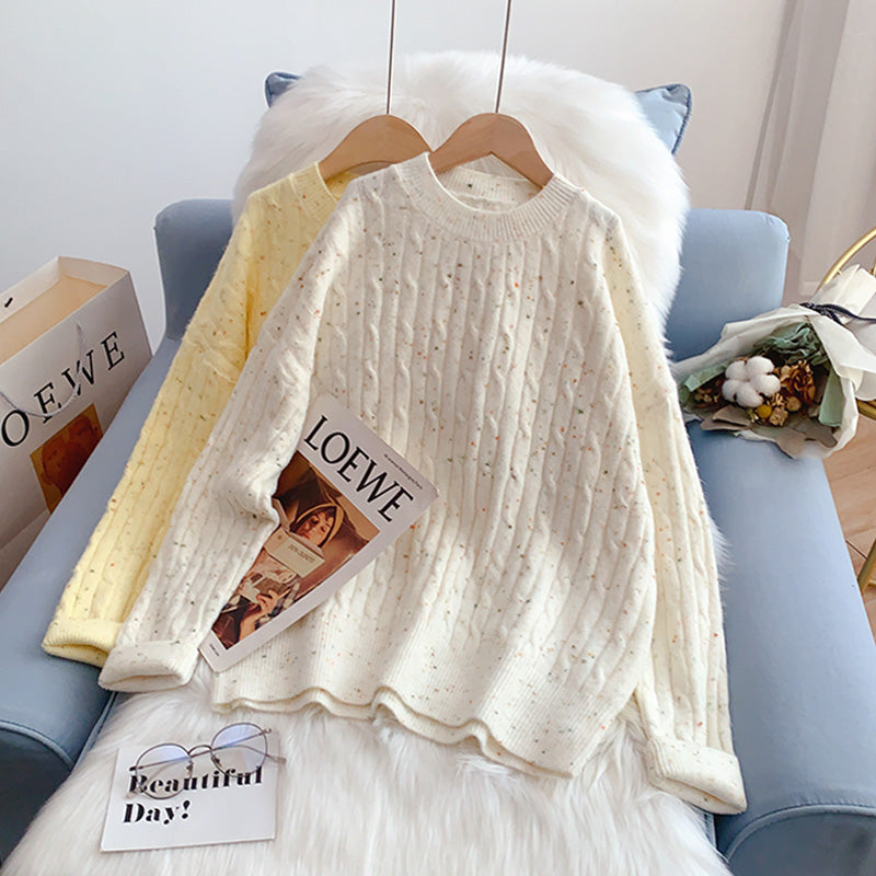 Twist sweater new fashion foreign style knitted bottomed shirt  4996