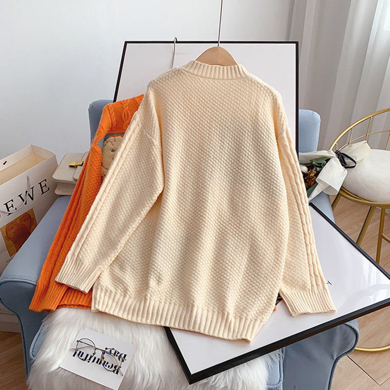 Kleiner Bär Pullover Damen Pullover Twist knit 5016