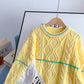 Twist sweater crew neck Pullover Sweater Top  5080