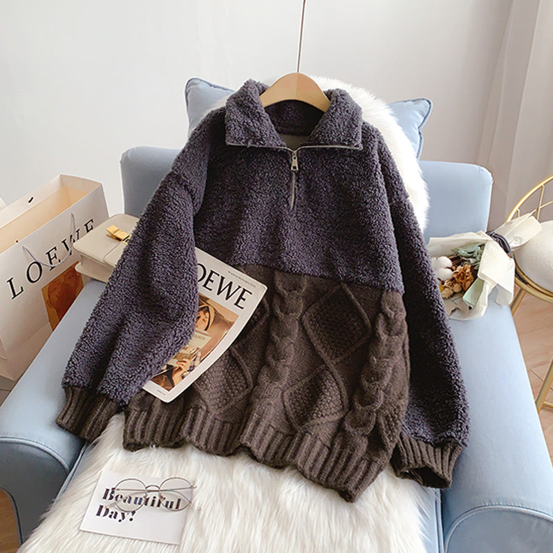 Lammwolle genähter Pullover Pullover Pullover Jacke 4974