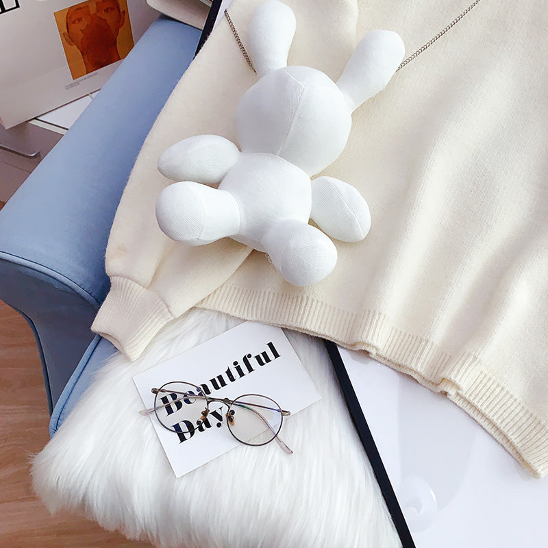 Pull lapin poupée rose mignon pull pull 5066