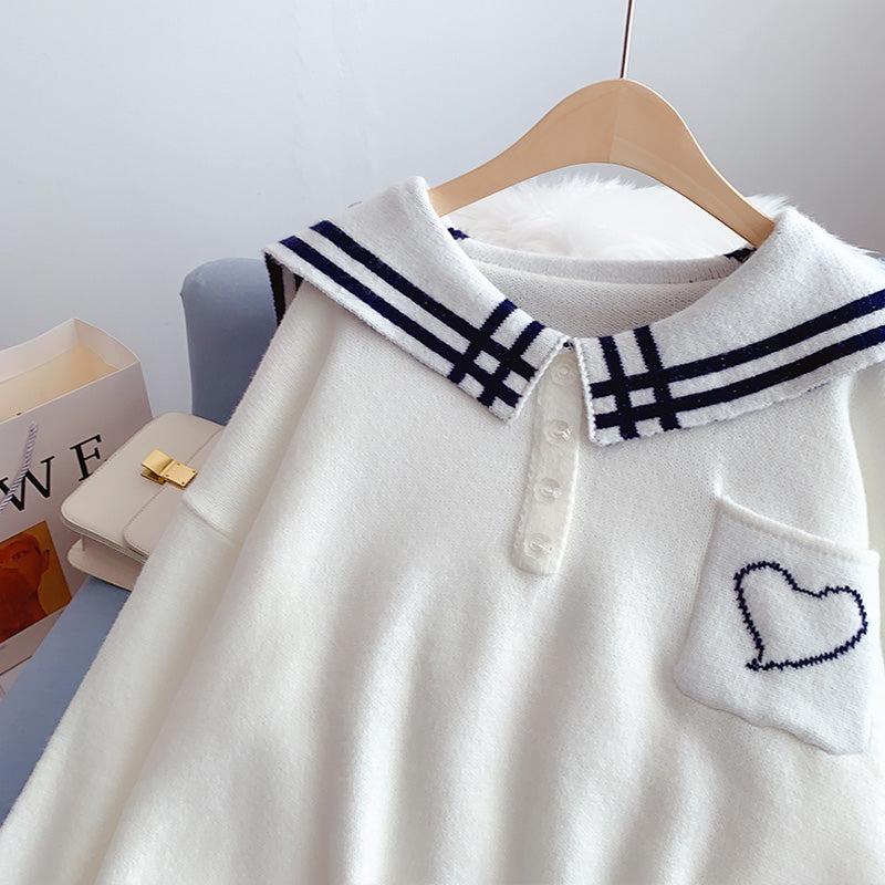 Pullover loose outer wear lazy style sweater top  4988